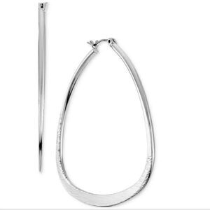 NWT Style & Co Pear-Shape Hoop silver tone Earrings